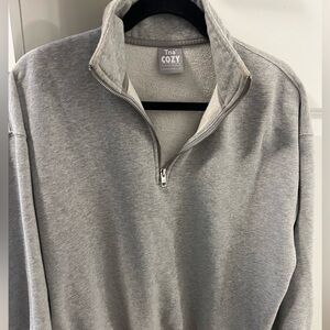 TNA 1/4 mega zip hoodie in heather chrome, size 2